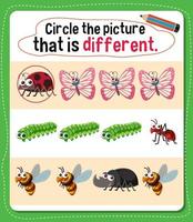 Circle the picture that is different activity for kids vector