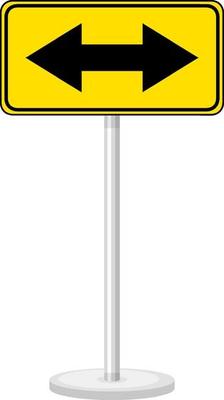 Yellow traffic warning sign on white background