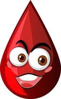 Red blood drop with facial expression vector