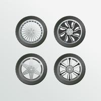 Rim tire car set object vector collection car wheel images