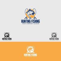 plantilla de diseño de logotipo de pesca de caza vector