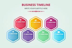 Colorful Hexagonal Timeline Infographic Template vector