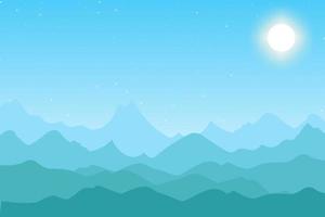 Flat Mountain Landscape Background vector