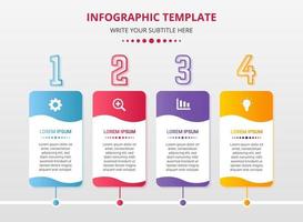 Colorful Rectangle Infographic Steps Template vector