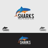 plantilla de diseño de logotipo de peces tiburones vector