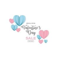 A clean sale valentines day template vector