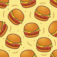 Ilustración de vector de fondo de patrones sin fisuras de hamburguesa