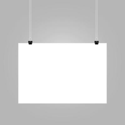 Horizontal Hanging Paper Mockup