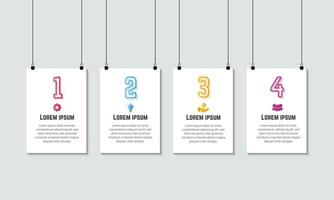 Steps Infographic Hanging Template vector