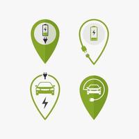 icon pin point charging for electric vehicle charging location vector illustration
