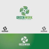 GREEN WORK LOGO DESIGN TEMPLATE vector