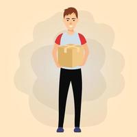 Standing Man Holding a Box vector