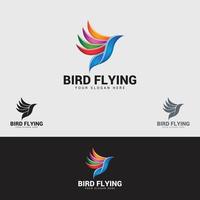 plantilla de diseño de logotipo de pájaro volando vector