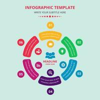 Colorful Minimalist Infographic Steps Template vector