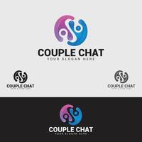 COUPLE CHAT LOGO DESIGN TEMPLATE vector