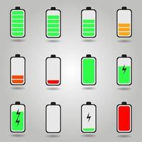 Flat Phone Battery Charge Status Symbols Set vector