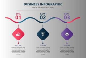 Wavy Business Infographic Template vector