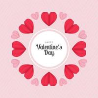Set of hearts in papercut style valentines day greeting vector