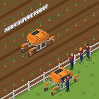 agriculture robot modern technology isometric composition vector