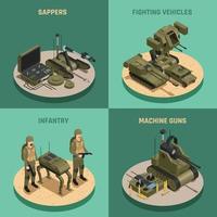 fighting robots isometric 2x2 vector