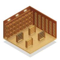 composición isométrica de la producción de vino vector