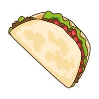 delicious taco fast food icon vector