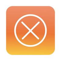 x symbol interface block gradient style icon vector