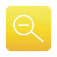 search magnifying glass with minus block gradient style icon vector