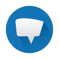 speech bubble in circle blue isolated icon vector