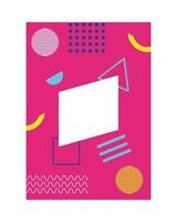 pink color memphis style background with figures geometric vector