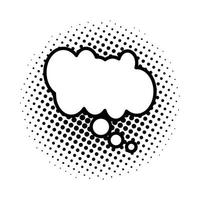 monochrome and dotted speech bubble icon vector