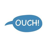 speech bubble with ouch word vector