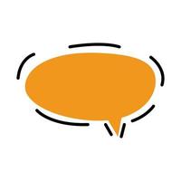 speech bubble color orange isolated icon vector