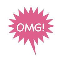 speech bubble with omg word vector