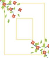 flowers garden in square frame vector