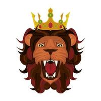 head of lion with crown vector