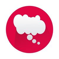 speech bubble in circle red isolated icon vector