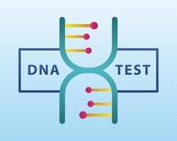 dna molecule structure with lettering in light blue background vector