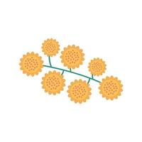 yellow flowers garden flat element vector