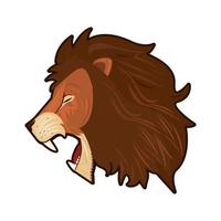 head of colorful lion in profile vector