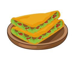 delicious mexican quesadillas traditional food vector