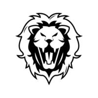 head of lion in front view monochrome vector