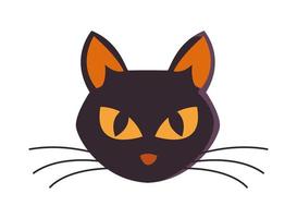 icono de cabeza negra de gato de halloween vector