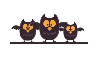 halloween owls isolated icon vector