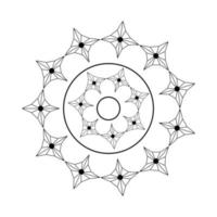 Mandala floral monocromo decorativo icono aislado vector