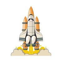 space ship flying isolated icon vector