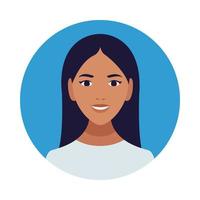 beautiful latin woman avatar character icon vector