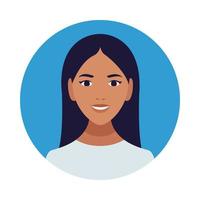 hermosa mujer latina avatar icono de personaje vector