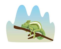 wild chameleon nature icon vector