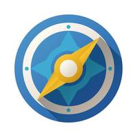 compass guide block style icon vector